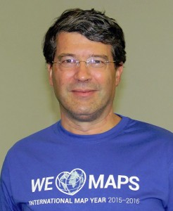 Georg Gartner at ICC2015 wearing an #welovemaps shirt