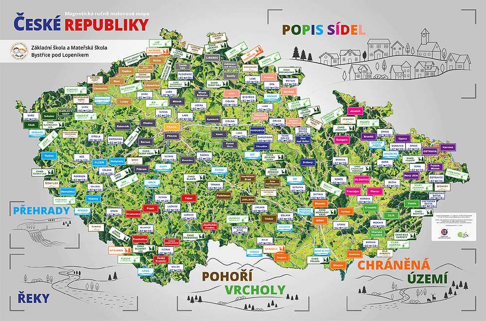 3rd place: Magnetic Hand-painted Map of the Czech Republic (Czech Republic)