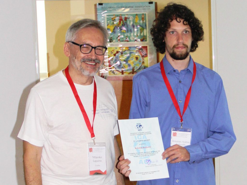 Krisztián Kerkovits with Miljenko Lapaine, chair of the Commission on Map projections